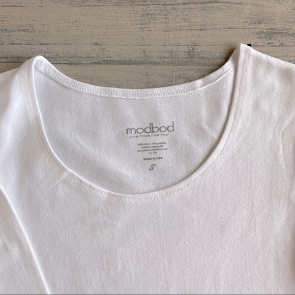 Modbod White Long Sleeve layering tee - Picture 3 of 4